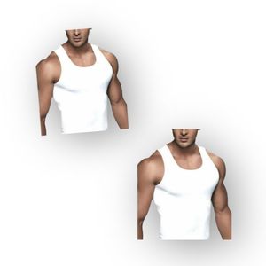 Men's White Singlet - 2 Pieces 