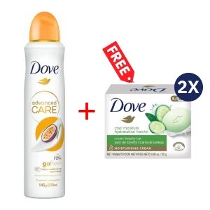 Dove SPRAY 250ML PASSION FRUIT + Free Dove Bar Soap 25g