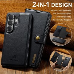 DG Ming (2in1) Phone Case, Compatible With Galaxy S26 Ultra Phone, Magnetic Detachable Flip Leather Phone Case With Wallet - Black 