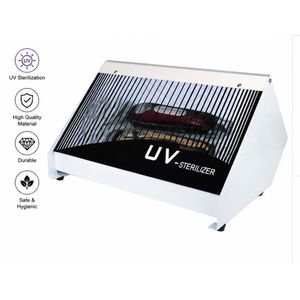 UV Sterilizer Box/Cabinet For Professional Hair Clippers & Salon/Home Tools – Electric Disinfection Storage Case with Removable Tray - Black/White 
