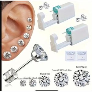 Fashion For Life 24pcs+ 24Earrings Professional Disposable Ear Piercing Gun Kit – Sterile Safe Ear Piercing Tool
