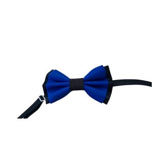 ABO Classic Bow tie for weddings, church and all event - navy blue on black 