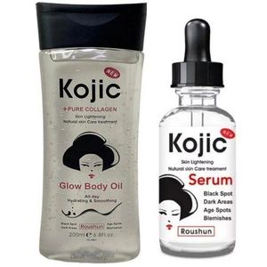 Roushun Kojic Pure Collagen Glow Body Oil - 200ml + Kojic Natural Skin Lightening Serum - 30ml