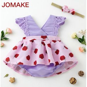 JOMAKE 1M-3Y girls' romper suit, purple with roses