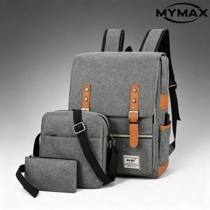 Trim Canvas Backpack Set: Premium Fabric & Stylish Contrast for Modern African Living-GRAY & Orange