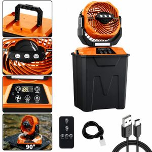 Portable Rechargeable Camping Fan with LED Light & Mist Spray