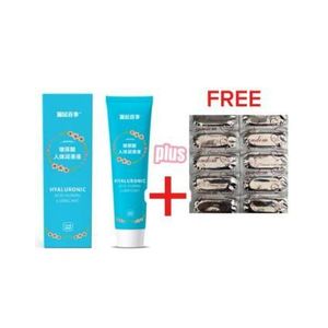 Hyaluronic Sex Lubricant Gel 60ml Stimulate Lubricant + 10 pieces free Condom