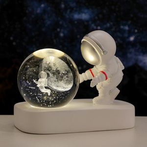 Astronaut crystal ball ornament, 3D luminous crystal night light