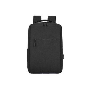 Large Capacity Backpack Unisex Korean Style Outdoor Travel Oxford Cloth Dual Shoulder Bag with USB Port (W11.0 x D4.7 x H16.1)inch - Black