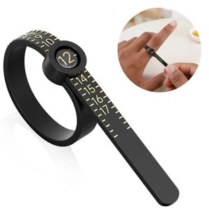 ShebSheb US Ring Size Measuring Tool with Magnifier, Adjustable Reusable Finger Gauge Ring Sizer 1‑17 US Standard Size Scale, Accurate Jewelry Measuring Tool