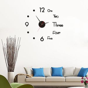3D Wall Clock Black