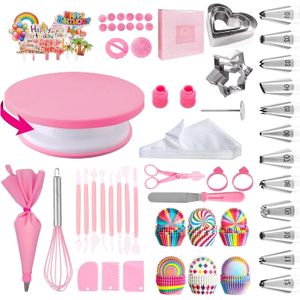 COOFENRISY 255 Pcs/set Cake Decorating Turntable Piping Tip Nozzle Pastry Bag Set Diy Kit