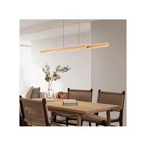 Modern Linear LED Pendant Light, Adjustable Hanging Ceiling Lamp for Dining Room, Kitchen Island & Office - Energy-Efficient Aluminum & Acrylic Design