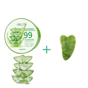 Aloe Vera Moisturizing Post Sun Repair Gel Cream-300g + Jade Stone Gua Sha Stone