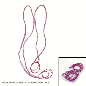 Boxed 64cm + 89cm Extended Surf Sports Hair Ties, One Rose Blue Each, Women's Braided Hair Rope Hair Accessories