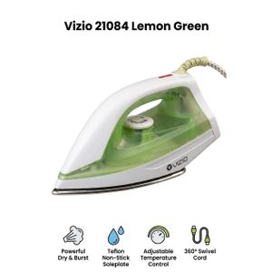 Vizio Dry Pressing Iron - 1200 Watts - Viz 21084 Lemon Green