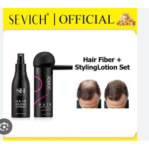 AD Sevich Hair Building Fibre + Sevich Hair Holding Spray (Hair Building Fibres) - Black