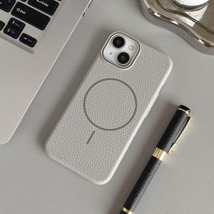 Unbranded Premium Magnetic MagSafe Leather Texture Phone Case for iPhone 11 Pro – Shockproof Protective Cover, White