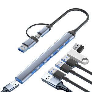 Aluminum 7 in 2 USB3.0 Hub USB Extender usb Splitter