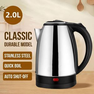 Powerful 2L Large Capacity Household Stainless Steel 1000-1500W Automatic Power-off Electric Kettle - SILVER