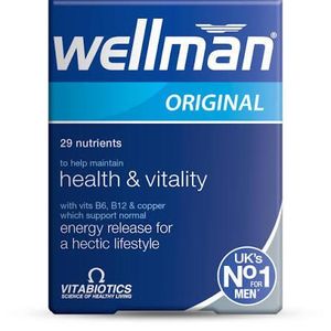 Wellman Original – Health & Vitality - 29 Nutrients - Male Fertility & Reproductive Health Supplement – 30 Tablets