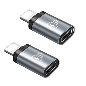 Caltucus Core Set 2 adaptor USB C-lightning, Incarcare rapida, Transmisie de mare viteza, 2.1A, 5V, Plug and play, Portabil, Compatibil iPhone, Iapd, Dispozitive cu conexiune iOS, Aliaj de aluminiu/ABS, 13*27mm, Argintiu antichizat
