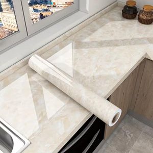 1 Roll Marble Pattern Waterproof Wall Stickers,Self-Adhesive, High-Temperature Resistant,60cm x 5m