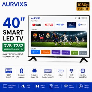 AURVIXS 40 Inch Smart Android TV Full HD WiFi Bluetooth Netflix HDMI USB 1 Year Warranty