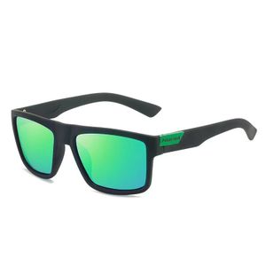 Men's Polarized Sports Double Bridge Sunglasses UV400 Protection - Black/Green