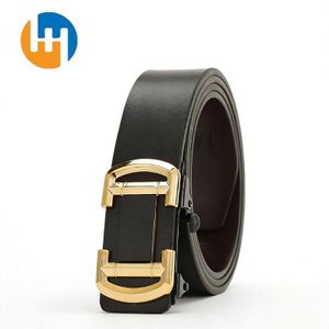 HUAHUA New men's belt leather toothless automatic buckle design cowhide belt men's business casual fashionable pants belt