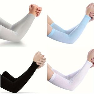 4-Piece Fingerless Arm Sleeve Covers Set (Black/White/Gray/Blue) - UV Protection Cooling Sleeves