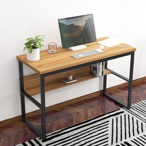 Home Office Desk 120x45x72cm - Brown/Black