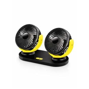  12/24V USB Car Cooling Fan Air Conditioner 360° Rotating Levels Adjustable (L29.8 x W14.2 x H14.2)cm / (L4.9 x W0.5 x H3)inch - Yellow