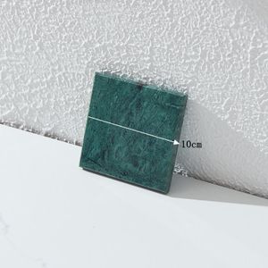 NIKIHONG Natural Marble Square Coaster - 10cm, Elegant Drink Mat & Decorative Tray(Green)