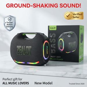 Zealot ZE01 Super Bass Portable Wireless Speaker with Dynamic RGB Light Ring