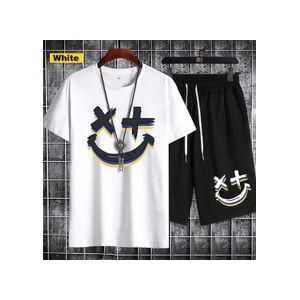 Yixin Yixin Men's Casual Short Sleeve T-Shirt & Pants Set - White - M-XXXXL