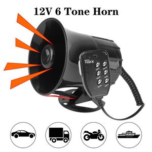 6-Tone 120dB Loud Car Warning Alarm, Megaphone, Air Horn, 12V 100W Car Horn