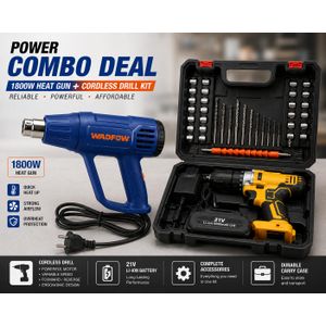 Wadfow Heat Gun & Cordless Drill Kit – Power Tool Combo Set