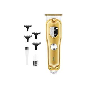 3W Rechargeable Corded & Cordless Hair Clipper with LED Indicator, Adjustable Cutting Length, 100-Minute Use & 4 Guide Combs - Gold