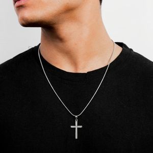 Classic Silver Cross Pendant Necklace