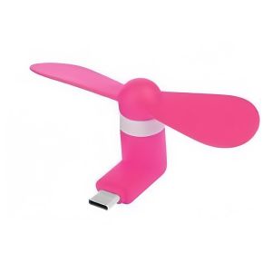 Portable OTG Mini Fan - Plugs Into Type C Phone Charging Port - Pink