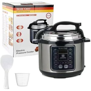 SILVER CREST 6.0L Pressure Cooker Digital Rice Cooker - Grey/Black