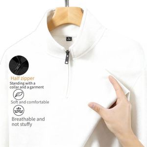 Men's Casual Oversized Zipper Hoodie with Stand-Up Collar for Spring and Fall: Heavyweight Long-Sleeve Top with Stretch Fabric-Versatile and Relaxed Fit