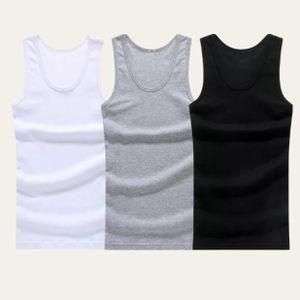 Men’s White Cotton Singlet - 3 Pack - Multicolor