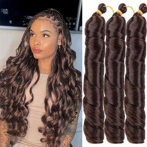 Fashion 24-Inch Dark Brown Water Wave Curly Hair Bundles - 3 Pcs for Braiding & Styling
