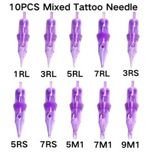 Oriental Tatoo 10pcs Mixed Size Tattoo Needle Cartridge with Safety Membrane RL RS M1 Tattoo Cartridge Needle for Tattoo Artists And Beginners