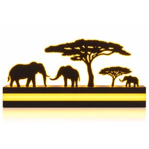 Dyeson Model 6198 Decorative LED Indoor Wall Light - Modern wildlife Elephant Art Wall Sconce Lamp - Black Ring Accent
