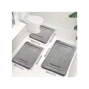 3-piece high-quality memory foam bathroom carpet set - anti-slip, highly absorbent and quick-drying