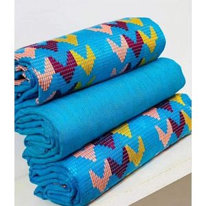 6 Yards Kente Fabric Cloth – Blue
