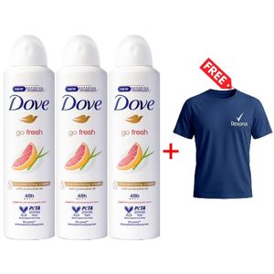 Dove Spray 250ml Grapefruit (Pack Of 3) + T-shirt Free
